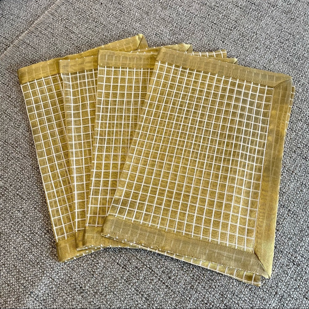 Set of 4 Metallic Gold Shear Placemats